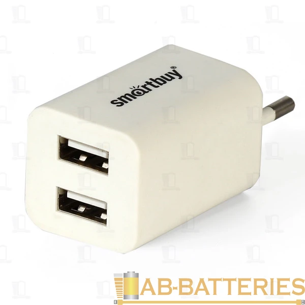 Сетевое З/У Smartbuy TRAVELER 2USB 2.0A белый (1/60)