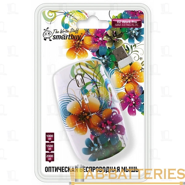 Мышь беспроводная Smartbuy 327AG классическая USB Цветы (1/40)