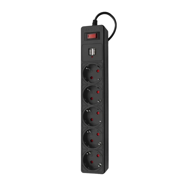 Сетевой фильтр Power Cube 5р.С/З 10A 180 Дж 3.0м ПВС бежевый (1/30)