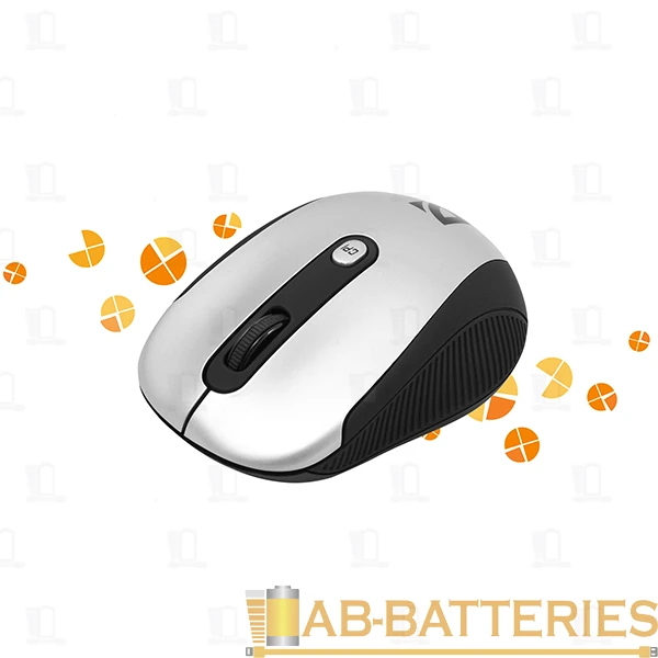 Мышь беспроводная Defender MS-125 Optimum классическая USB серебряный черный (1/80)