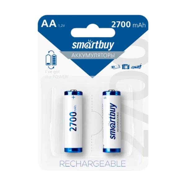 Аккумулятор бытовой Smartbuy HR6 AA BL2 NI-MH 1800mAh (2/24/240)