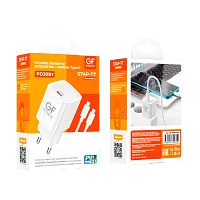 Сетевое З/У GFPower S74P-TT Type-C 30W QC3.0 с кабелем Type-C белый (1/30/180) 