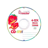 Диск CD-RW Smartbuy 4-12x 80min 50шт. cake box (50/250) 