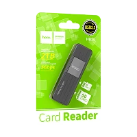 Картридер HOCO HB20 USB3.0 SD/microSD черный (1/50/200) 