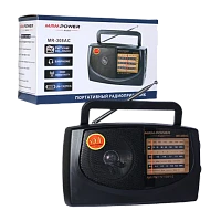 Радиоприемник MRM-Power MR-308AC пластик Jack3.5 черный (1/40) 