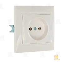 Розетка Smartbuy "Венера" 1гн. 10A Б/З керамика белый (1/10)