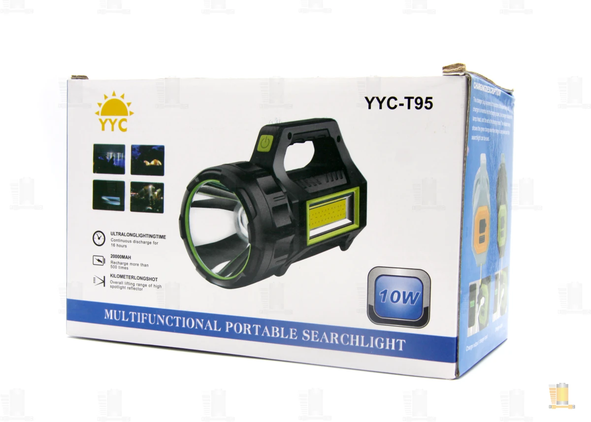 Фонарь туристический Без бренда T93 10W COB от аккумулятора 3 режима черный