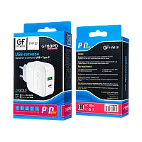 Сетевое З/У GFPower GF60PD 1USB/Type-C 3.0A QC3.0 белый (1/32/128) 