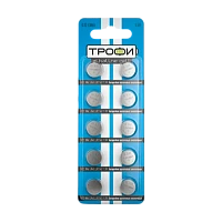 Батарейка Трофи G12/LR1142/LR43/386A/186 BL10 Alkaline 1.55V (10/200/1600) 