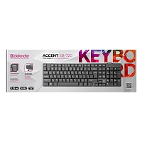 Клавиатура проводная Defender SB-720 Accent классическая USB 1.25м черный (1/20) 