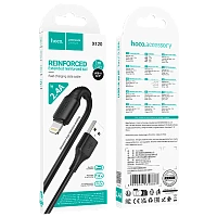 Кабель HOCO X120 USB (m)-Lightning (m) 1м 2.4A ПВХ черный