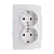 Розетка Makel Lillium Natural 2гн. 16A С/З белый 55082 (1/12)