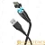 Кабель HOCO X63 USB (m)-Lightning (m) 1.0м 2.4A нейлон магнит черный (1/31/310)