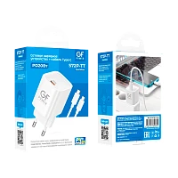 Сетевое З/У GFPower S72P-TT Type-C 20W QC3.0 с кабелем Type-C белый (1/30/180) 