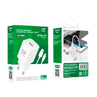 Сетевое З/У GFPower S71Q-UT 1USB 18W QC3.0 с кабелем Type-C белый (1/30/180) 
