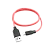 Кабель HOCO X21 Plus USB (m)-microUSB (m) 2.0м 2.4A силикон черный красный (1/28/168)