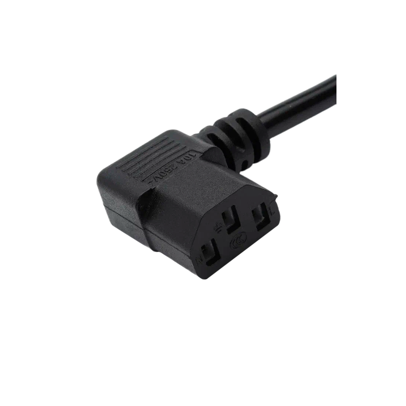 Кабель питания GoPower евровилка-C13 (f) 1.8м ПВХ 0.75мм угловой черный (1/100)