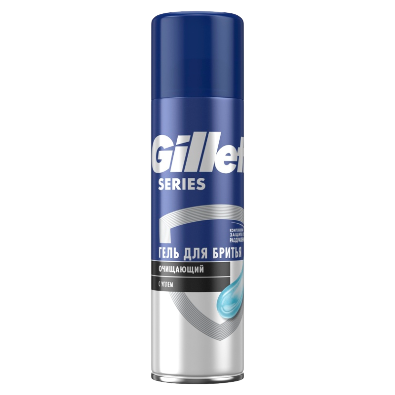 Гель для бритья Gillette Series Очищающий с углем 200мл (1/6)