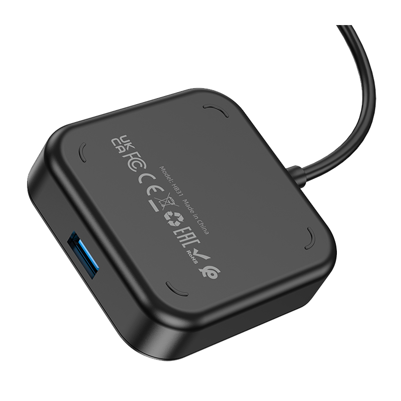USB-Хаб HOCO HB31 4USB Type-C (m) USB3.0 0.2м черный (1/19/190)