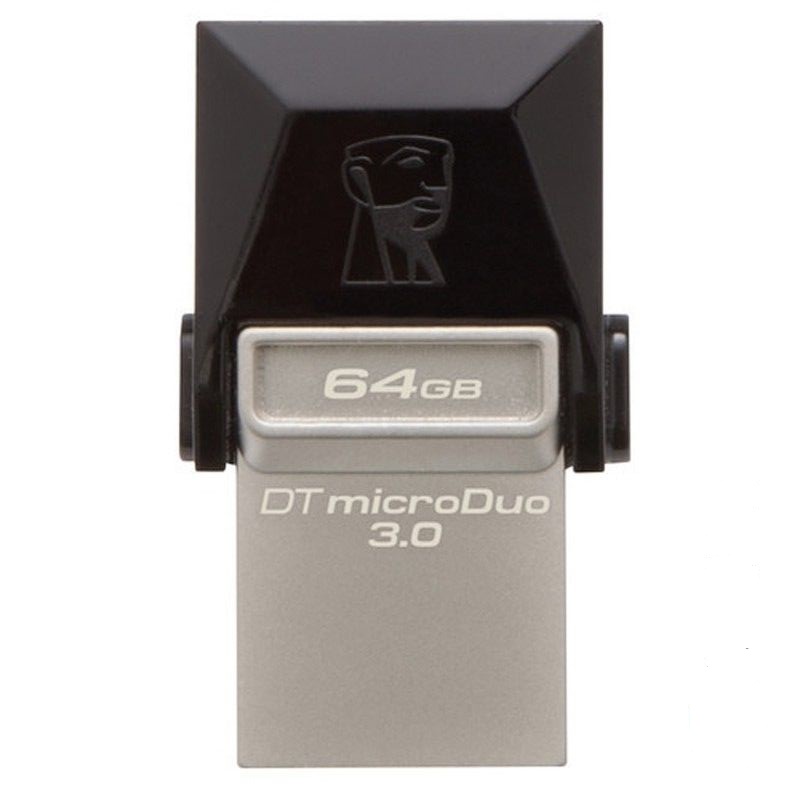 Флеш-накопитель Kingston DataTraveler microDuo 3 64GB USB3.0 microUSB (m) металл черный