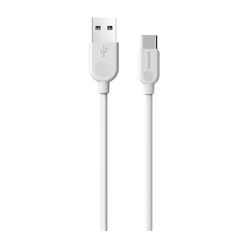 Кабель Borofone BX14 USB (m)-Type-C (m) 2.0м 2.4A ПВХ белый (1/360)