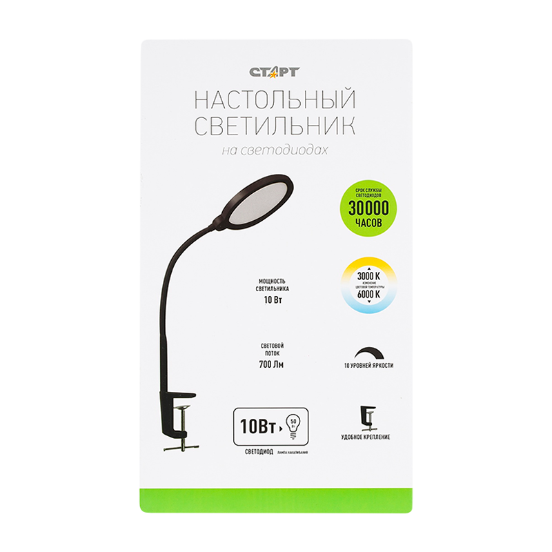 Светильник настольный Старт CT210 10W 220-240V 22LED на основании диммируемый черный