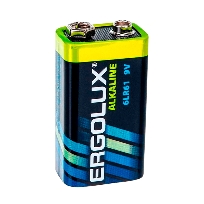 Батарейка Ergolux Крона 6LR61 BL1 Alkaline 9V (1/12/60)