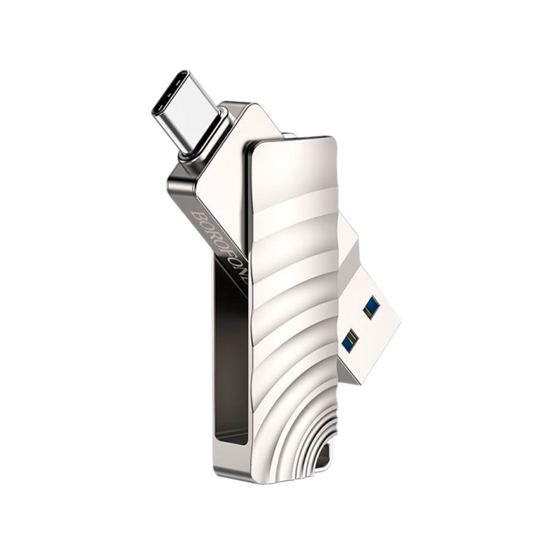 Флеш-накопитель Borofone Soul BUD3 64GB USB3.0 Type-C (m) металл серый (1/25)