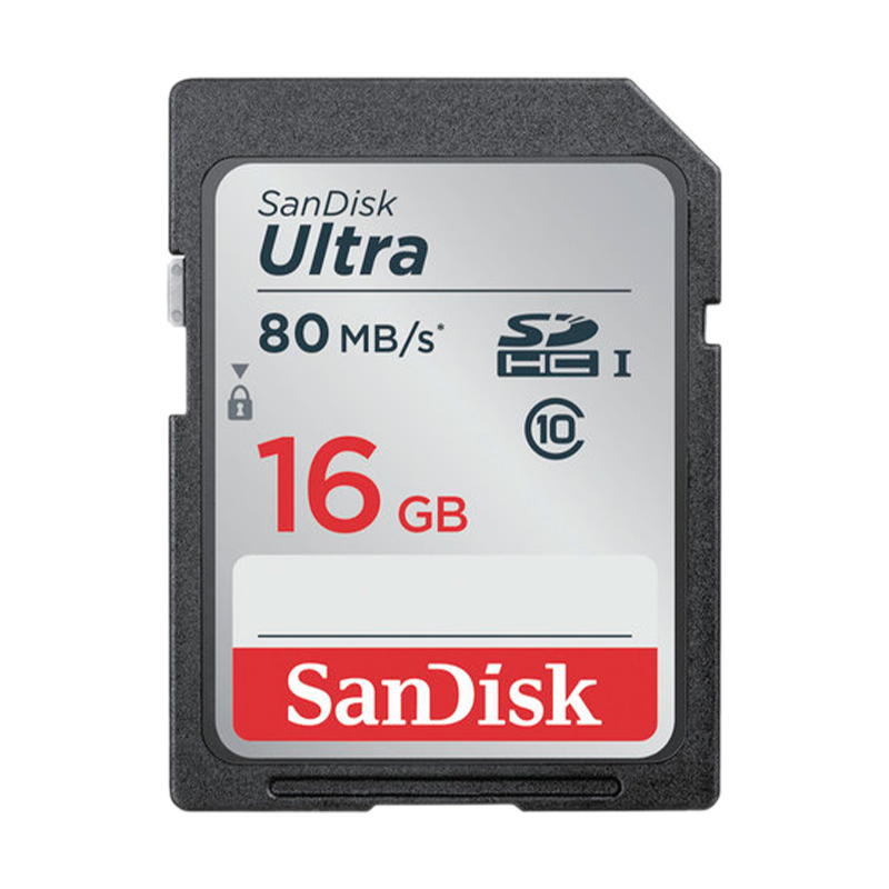 Карта памяти SD SanDisk ULTRA 16GB Class10 UHS-I (U1) 80 МБ/сек