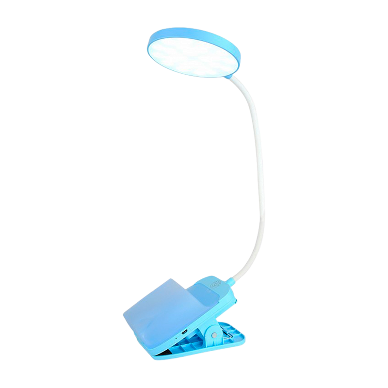 Светильник настольный Ultraflash UF-751 7W 230V прищепка 3 ур.ярк. голубой (1/50)
