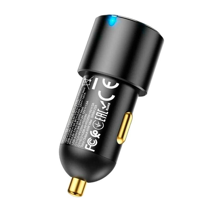 Автомобильное З/У HOCO NZ6 1USB/2Type-C 3.0A 45W PD3.0 черный (1/12/120)