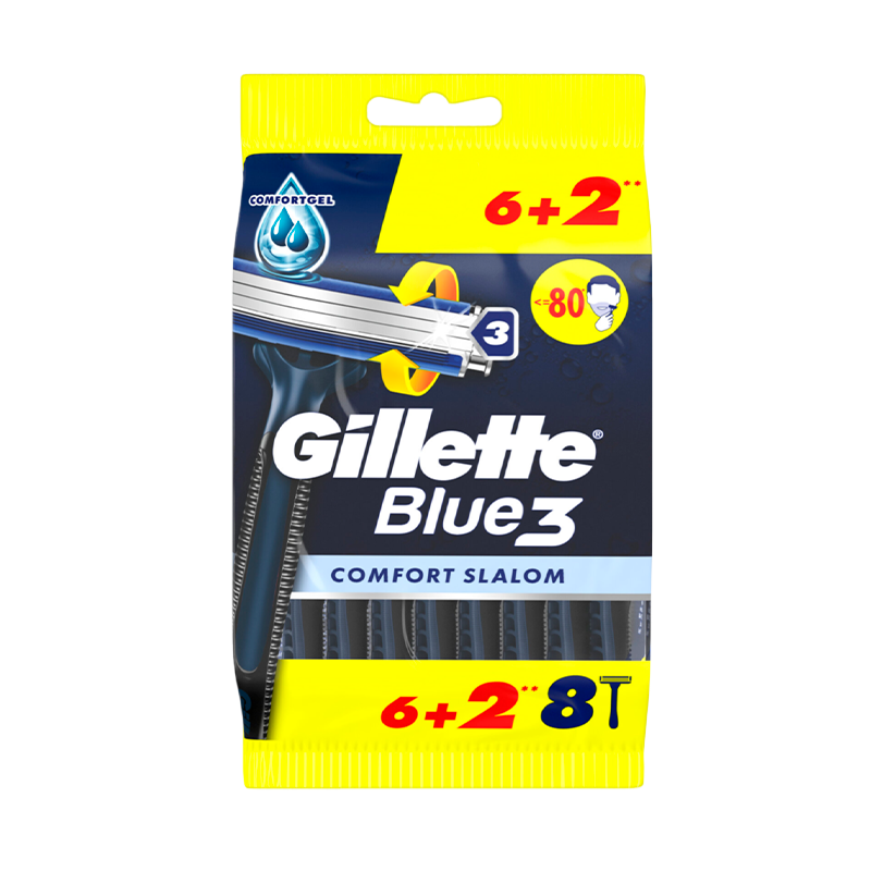 Бритва Gillette BLUE3 COMFORT Slalom 3 лезвия 6+2шт. (1/6)