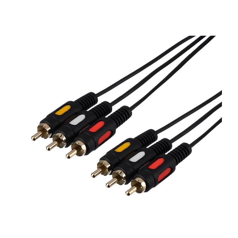 Кабель GoPower 3xRCA (m)-3xRCA (m) 3.0м ПВХ черный Premium Zip-Lock c подвесом (1/100)