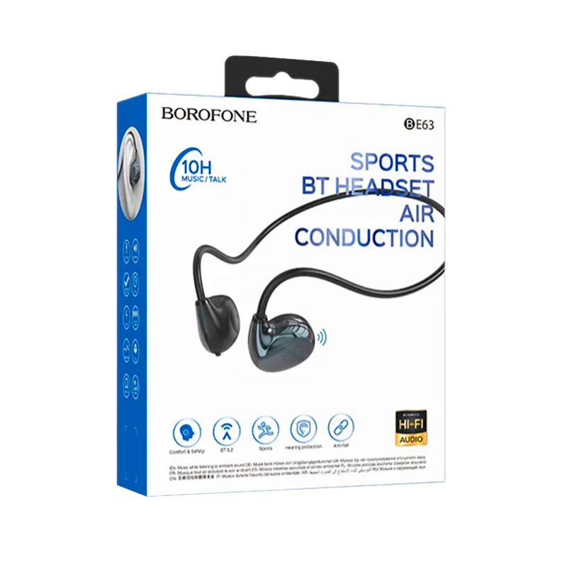 Наушники вкладыши Borofone BE63 bluetooth 5.2 с микр. черный (1/120)