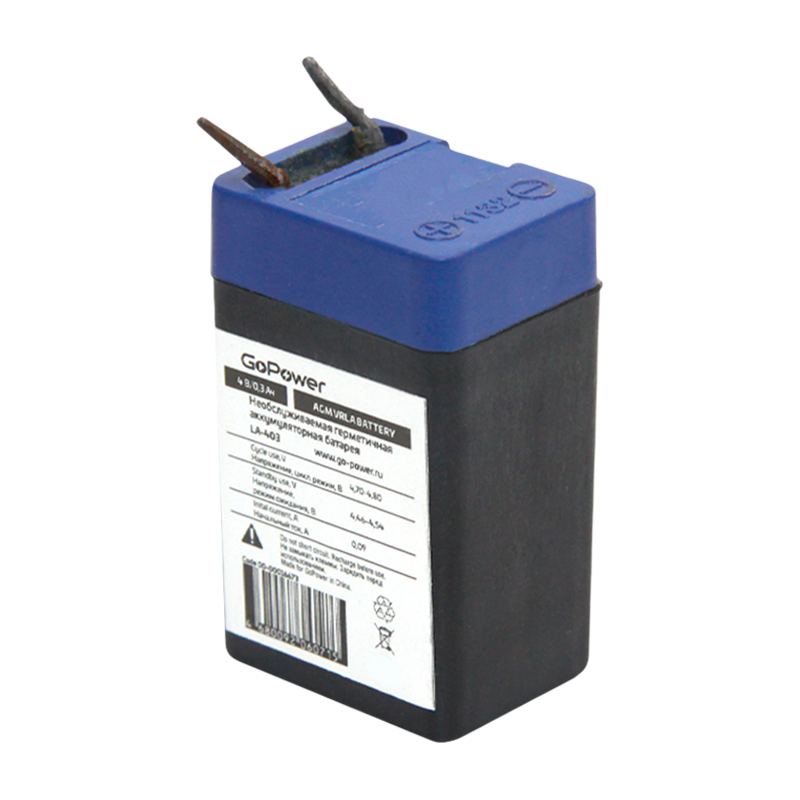 Аккумулятор свинцово-кислотный GoPower LA-403 4V 0.3Ah (1/200)