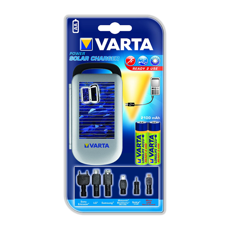 З/У для аккумуляторов Varta Solar Charger (57082) AA/AAA 2 слота солнечная батарея