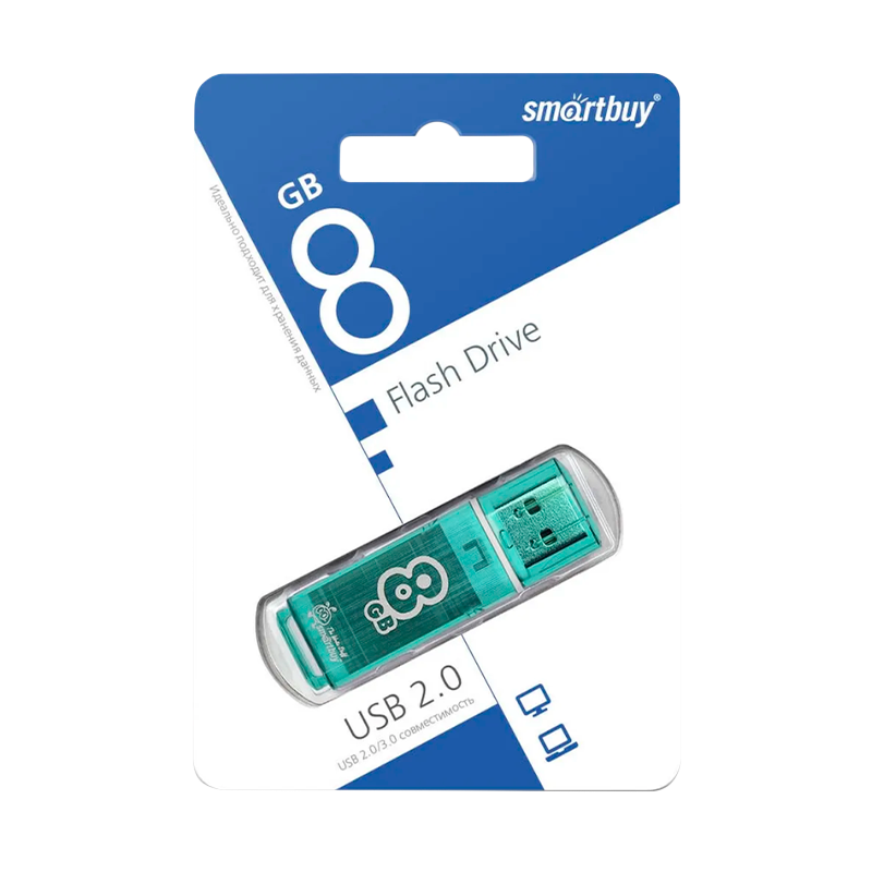 Флеш-накопитель Smartbuy Glossy 8GB USB3.0 пластик зеленый