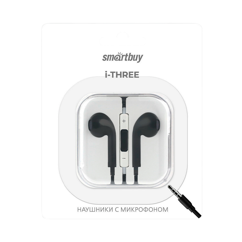 Наушники вставные Smartbuy i-THREE с микр. черный