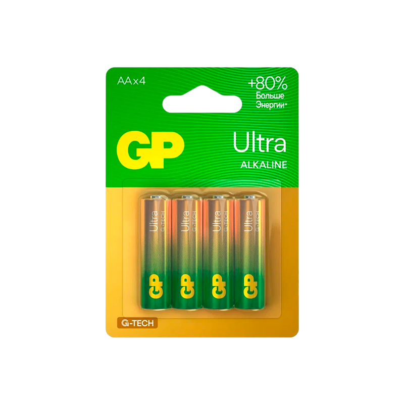 Батарейка GP ULTRA G-Tech LR6 AA BL4 Alkaline 1.5V (4/40/160) R
