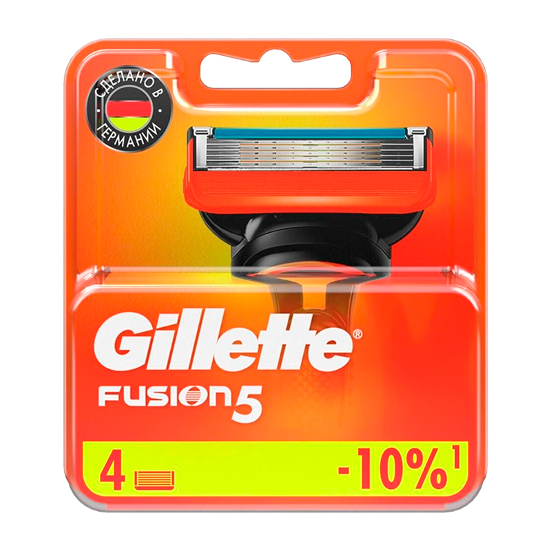 Сменные кассеты Gillette FUSION (RUS) 5 лезвий 4шт. (цена за 1 шт) (4/40)