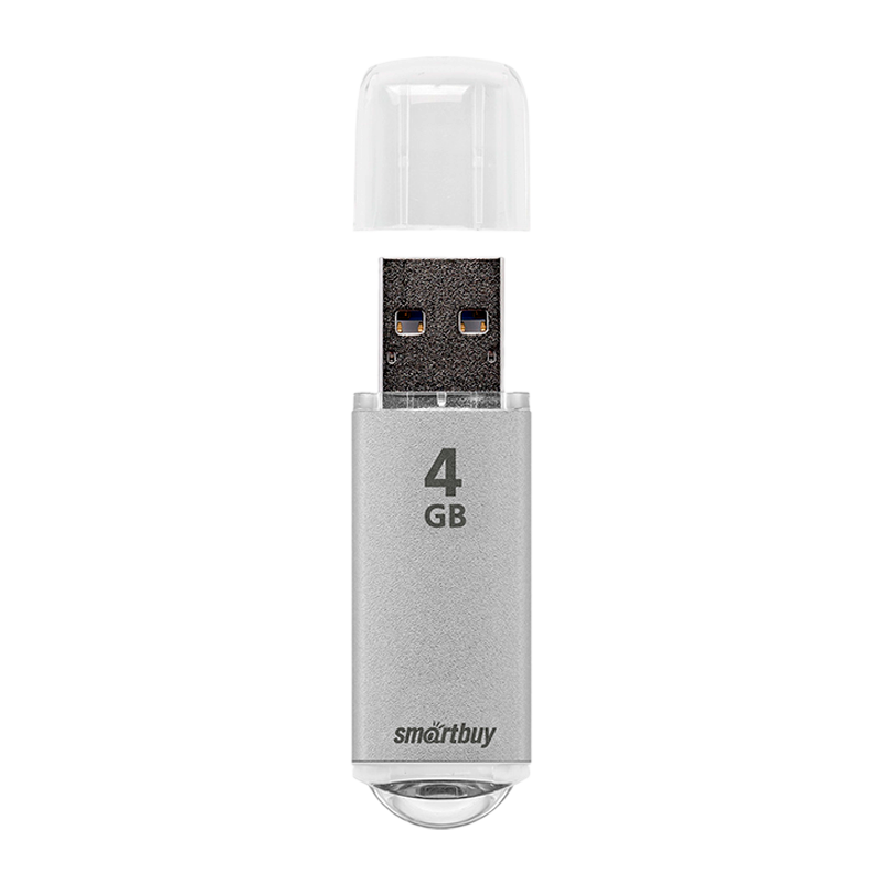Флеш-накопитель Smartbuy V-Cut 4GB USB2.0 пластик серебряный