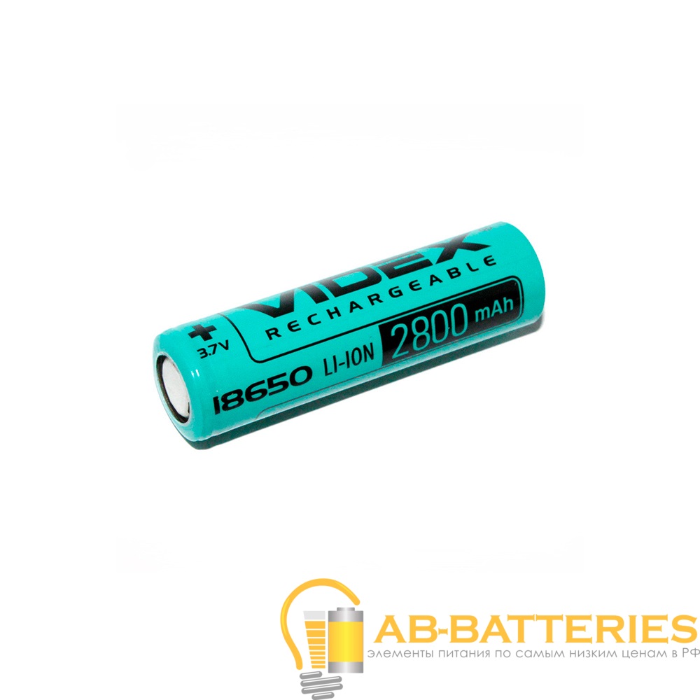 Аккумулятор Li-ion Videx 18650 BOX1 2800mAh с защитой (1/20/160)