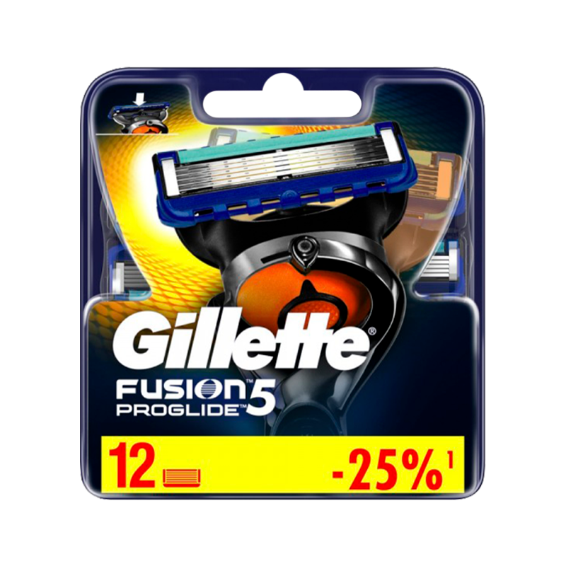 Сменные кассеты Gillette FUSION PROGLIDE 5 лезвий 12шт. (цена за 1 шт) (12/120)