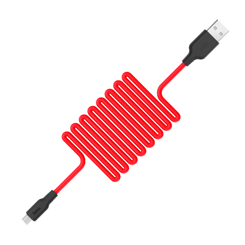 Кабель HOCO X21 USB (m)-microUSB (m) 1.0м 2.0A силикон красный черный (1/29/174)