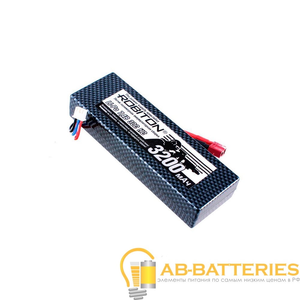 Аккумуляторная сборка ROBITON LP-HTB2-3200 Lipo 7.4В 3200мАч , в упак 50 шт (1/50)
