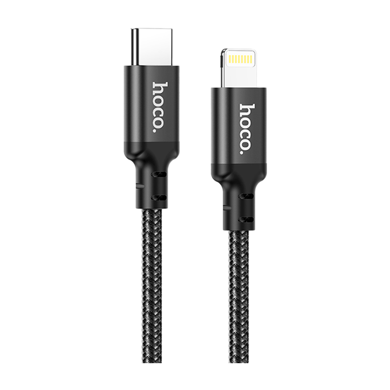 Кабель HOCO X14 Lightning (m)-Type-C (m) 1.0м 3.0A 20W нейлон черный (1/20/200)