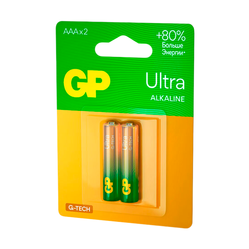 Батарейка GP ULTRA G-Tech LR03 AAA BL2 Alkaline 1.5V (2/20/160) R