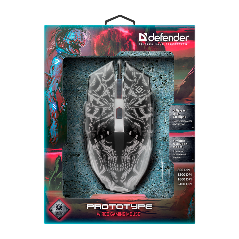Мышь проводная Defender GM-670L Prototype игровая USB черный (1/40)