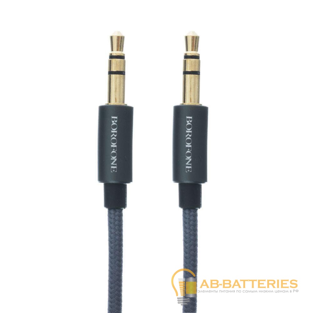Кабель AUX Borofone BL3 Jack 3.5mm (m)-Jack 3.5mm (m) 1.0м нейлон серый (1/50/200)