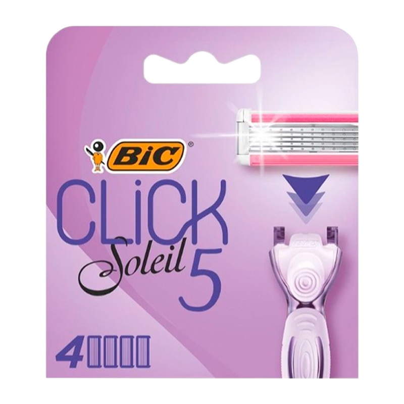 Сменные кассеты BIC "CLICK 5" 5 лезвий 4шт. пластиковая ручка (4/96)
